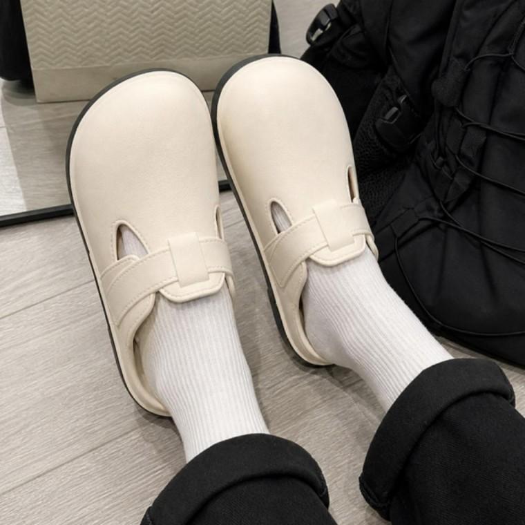 여성 데일리 라운드 스트랩 뮬 신발 블로퍼 슬리퍼