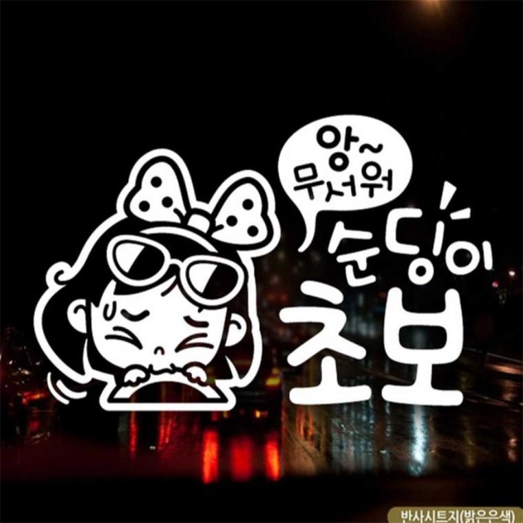 자동차스티커 순딩이초보 동글이 초보운전 반사 초보운전스티커 임산부운전스티커 부모님운전스티커