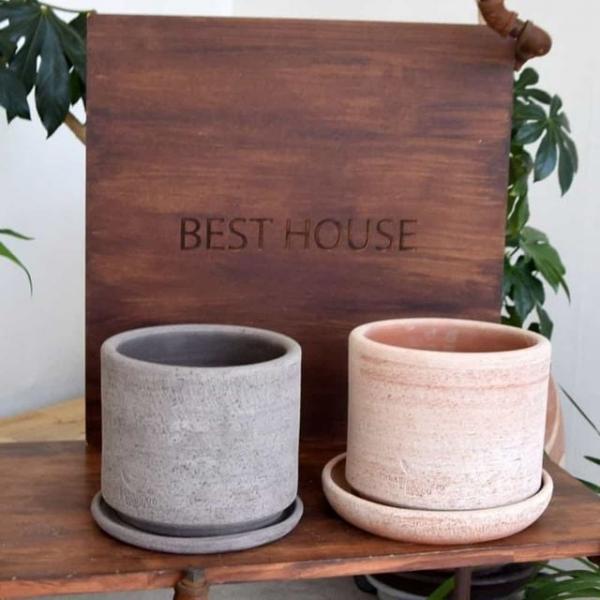 토분 20x17cm 받침 초보자화분 빈티지토분