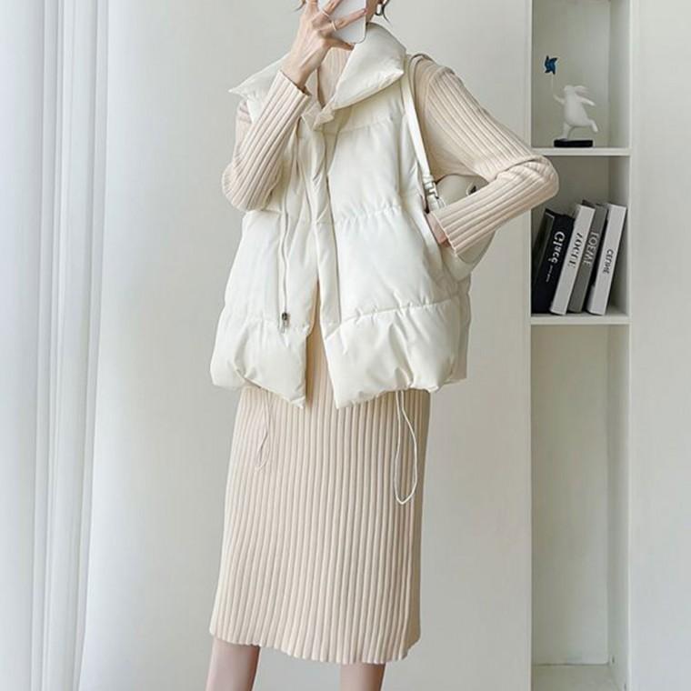 루즈핏 하이넥 패딩조끼 2color DK-0506