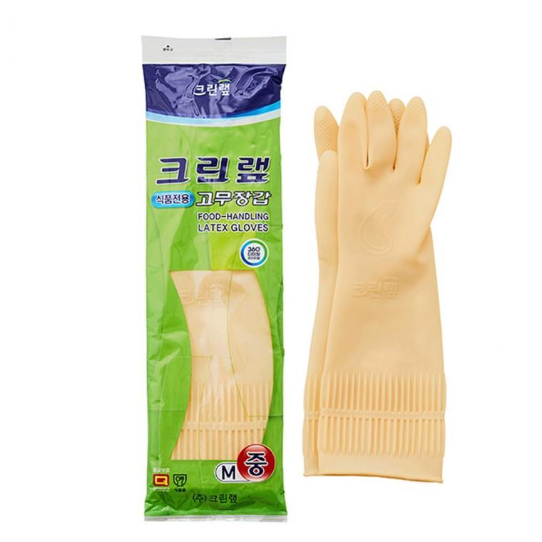 [도매포유]크린랩 식품전용 고무장갑 중 아이보리