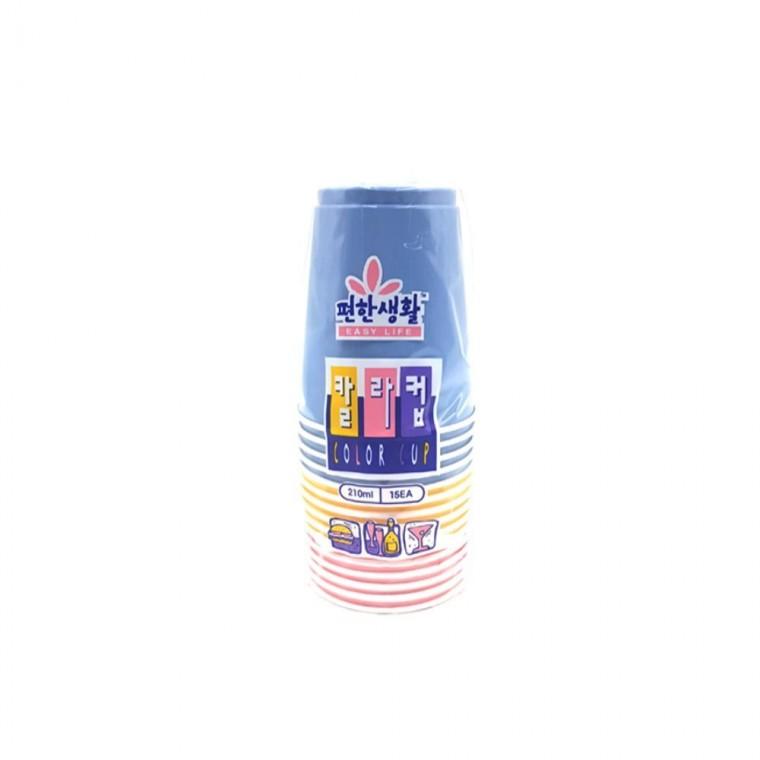 칼라컵 210ml 15p 파티컵 사무실컵 음료컵