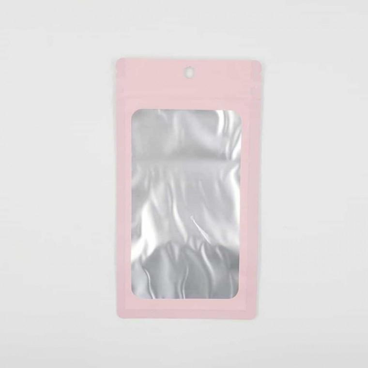 핑크 반투명 지퍼백 10x18cm