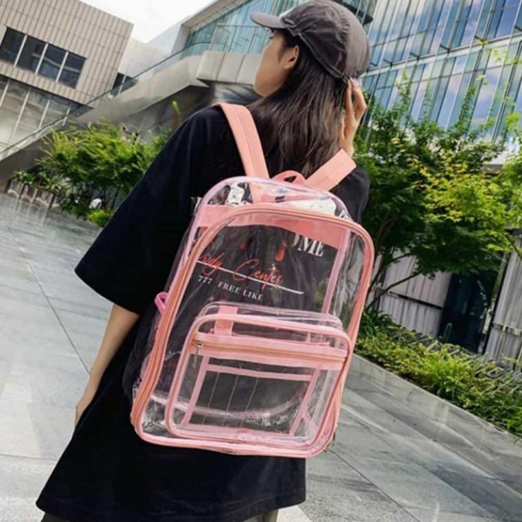 투명 백팩 핑크