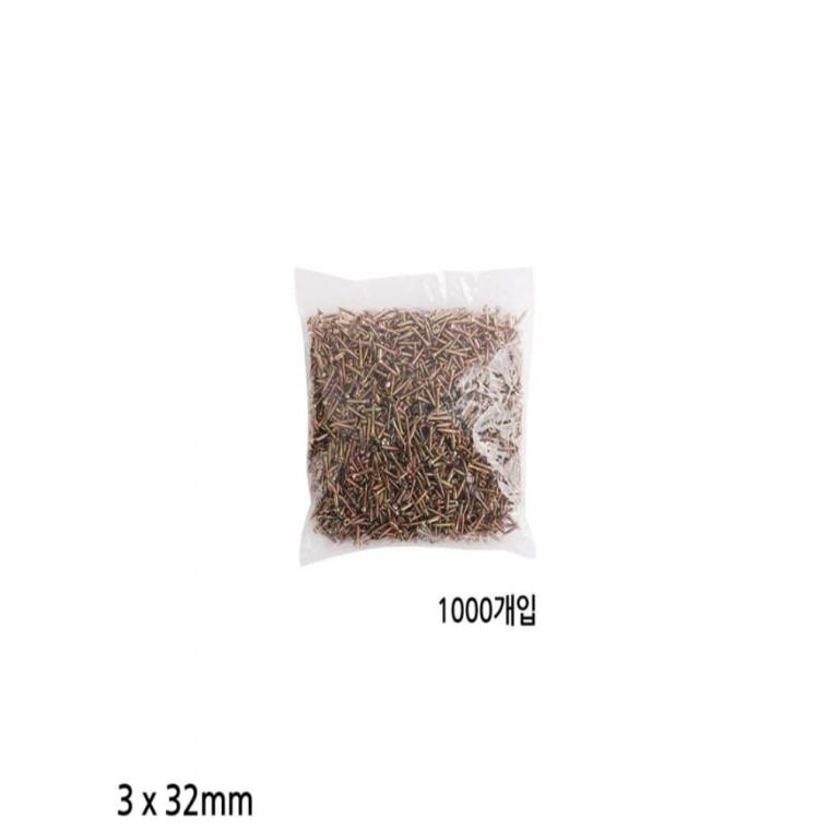 3mm 피스 나사못 1000개입 길이 32mm 칼피스 스크루나사 칼브럭