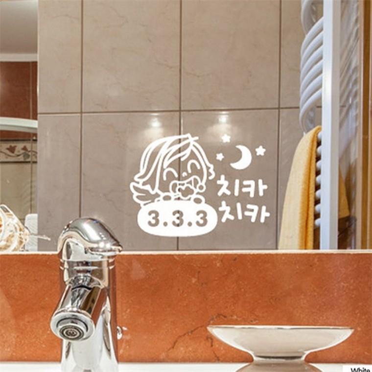 치카치카 화장실 포인트스티커 화이트 화장실사인 데코스티커 거울스티커