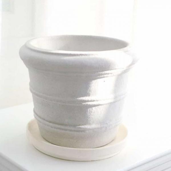 토분 16x13 흰색 받침 봄꽃화분 빈화분