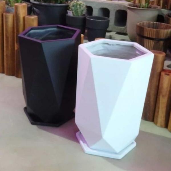 수지 화분 육각 20x32 봄꽃화분 가을꽃화분