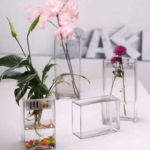 유리 화병 8x8x30cm 오브제화병 화분인테리어