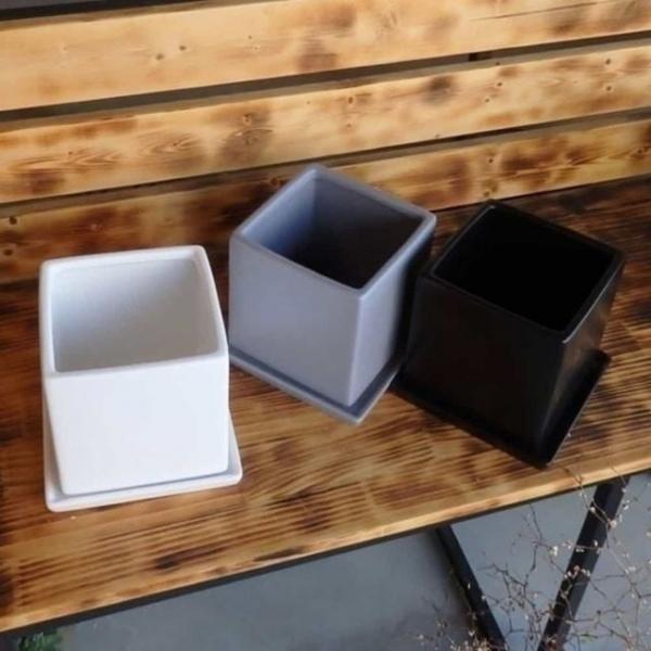 도기 화분 15x15x15cm 가을꽃화분 도자기빈화분