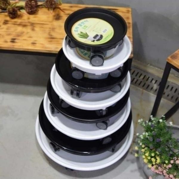 바퀴 378mm 화분 받침 화분물받침대 물받이판