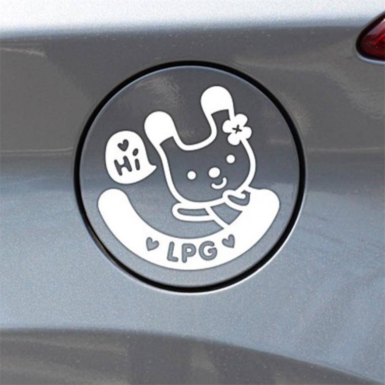 하이토리 LPG 자동차 주유구스티커 화이트 차량스티커 가솔린표시 혼유예방스티커