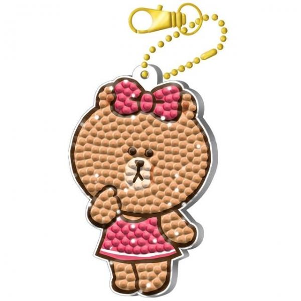 DIY 라인프렌즈 초코 보석십자수 아크릴 키링