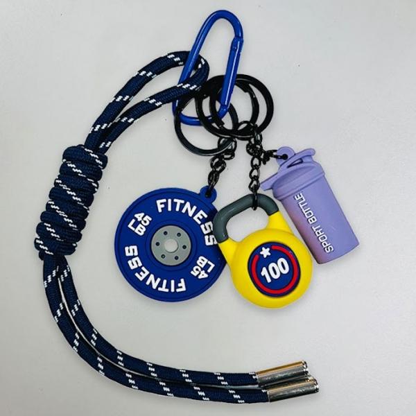 다양한 스포츠 소품모양 키링 로프 스트랩 케틀벨