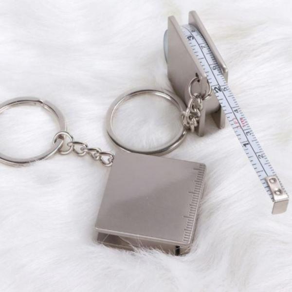 스텐 줄자 스틸 열쇠고리 눈금자 측정 키체인 키링 자