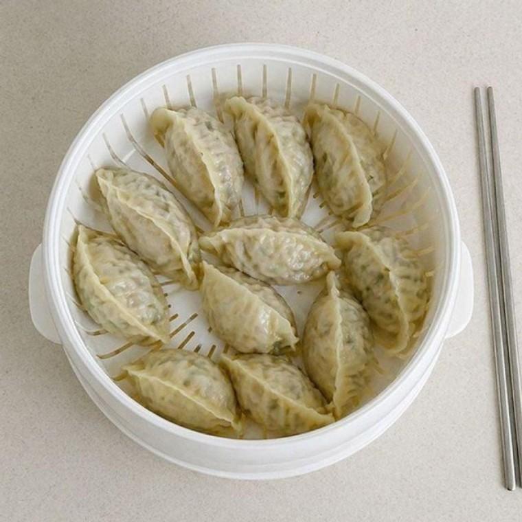 만두 밀키트 빠르고 간편하게 조리하는 전자레인지용 2단 스팀찜기