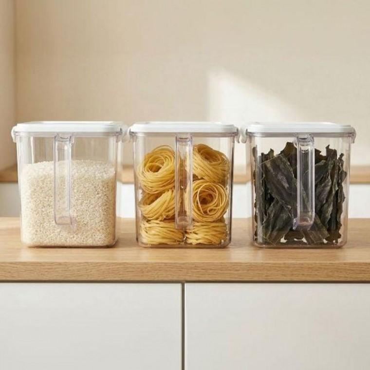 주방 투명 잡곡야채 보관 냉장고 밀폐용기 트롤리 정리 밀폐용기 7L
