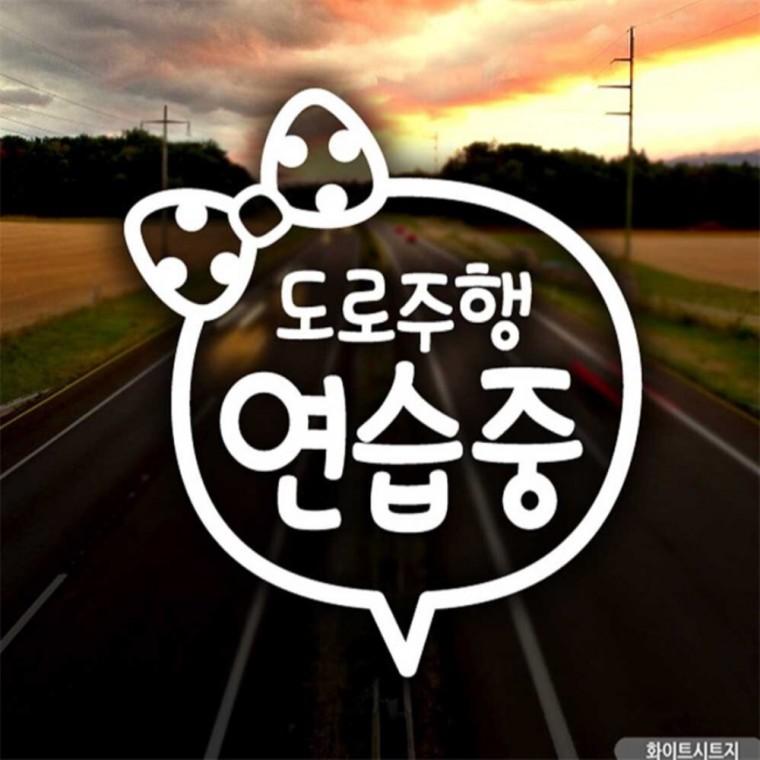 자동차스티커 도로주행연습중 초보운전 화이트시트지 차량스티커 임산부운전스티커 안전운전스티커