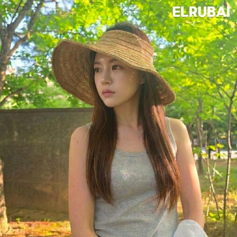 엘루바이 프렌치 라탄 와이드 썬캡 여성벙거지 버킷햇 비치 바캉스 산책 자외선차단 휴양지모자 여성모자