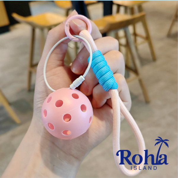 로하아일랜드 피클볼 키링 로프 열쇠고리 가방 핑크