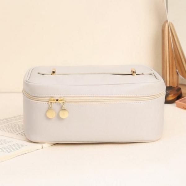 화장품가방 트래블백 뷰티스타 대용량 메이크업 파우치 아이보리