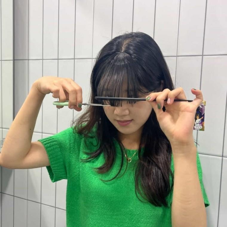 앞머리 부분가발 블랙 시스루뱅앞머리가발 여성앞머리가발
