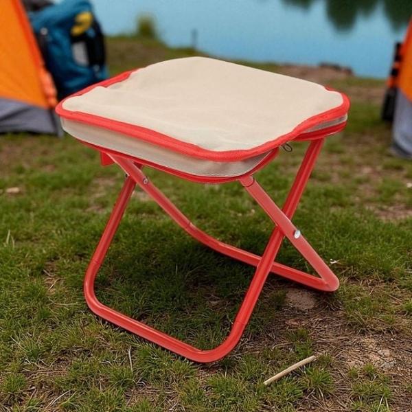 퀵셋 휴대용 접이식의자 2p세트 미니의자 파우치의자 파우치접이식의자 (26cm) (레드)
