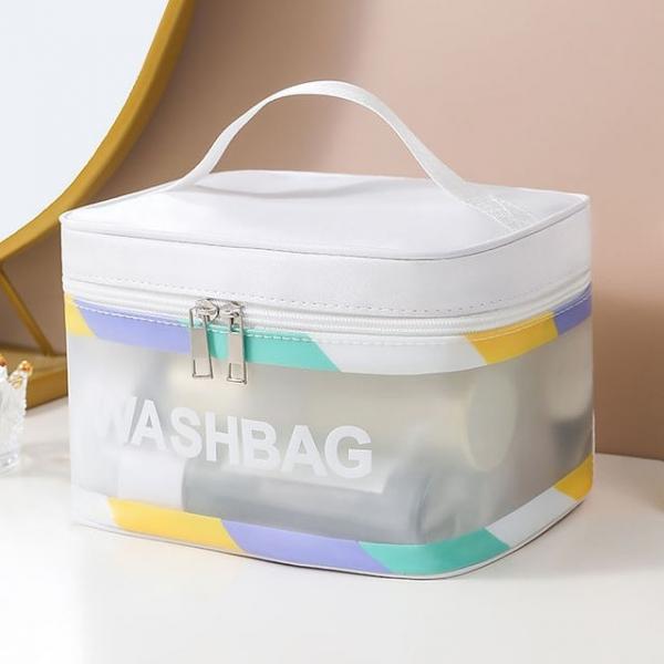 워시백 세면백 쿨워시 방수 파우치 패턴 화이트
