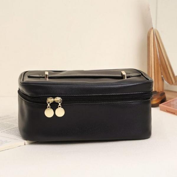화장품가방 트래블백 뷰티스타 대용량 메이크업 파우치 블랙
