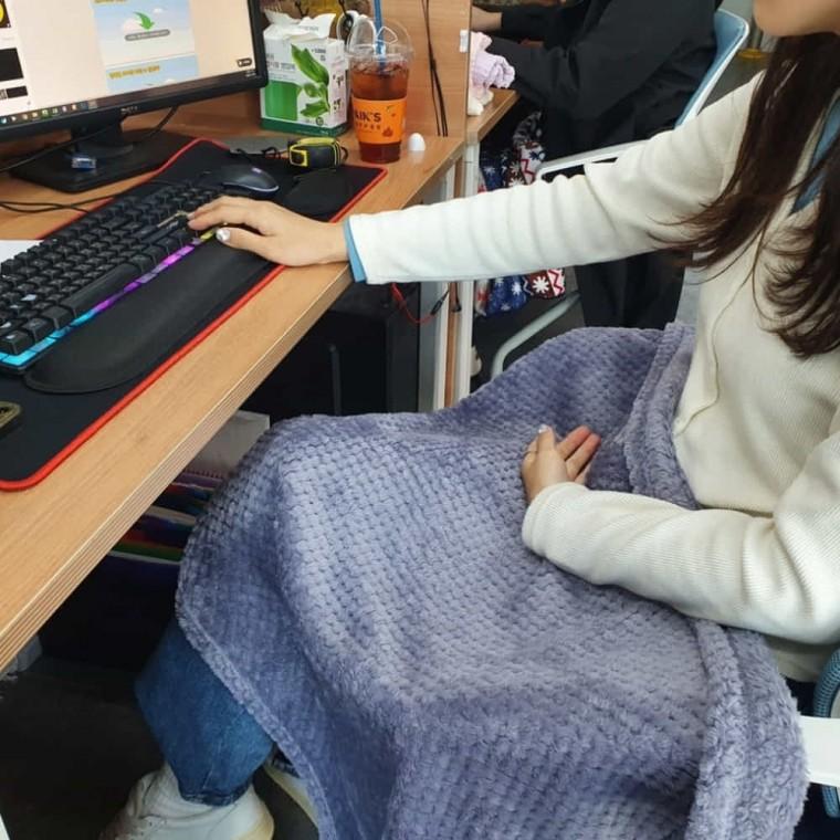 극세사 담요 퍼플 캠핑이불 무릎담요