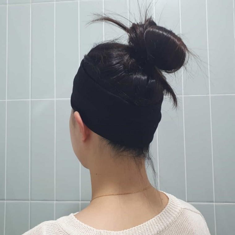 골지 헤어밴드 블랙 배드민턴머리띠 반다나