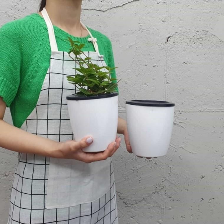원형 자동급수 중형 야외화분 자동급수화분