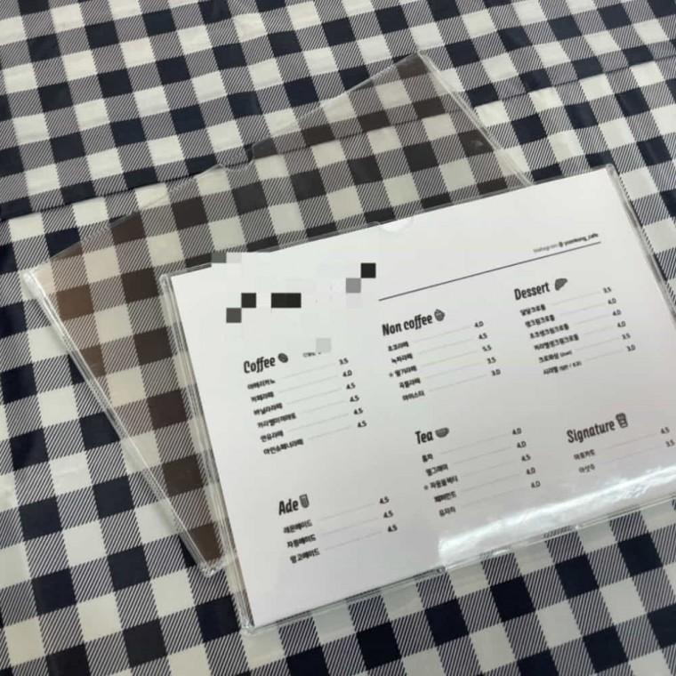 투명 꽂이판 A4 가로형 메뉴꽂이 벽면게시판