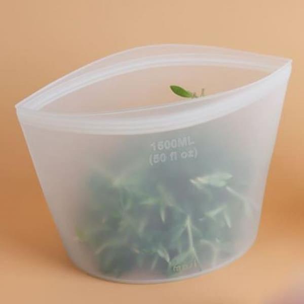 마시 실리콘 지퍼백 밀폐 파우치 실리콘팩 1500ml 1P