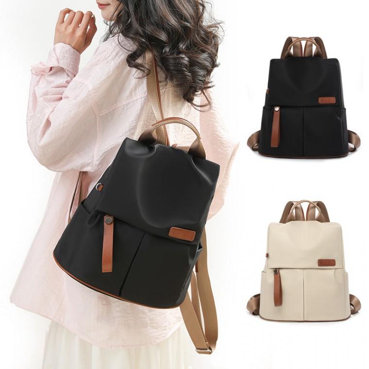 가죽 배색 여성 백팩 데일리 미니 직장인 가방