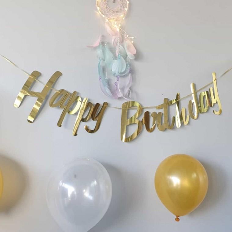 홈파티 가랜드 골드 생일파티꾸미기 가랜드꾸미기