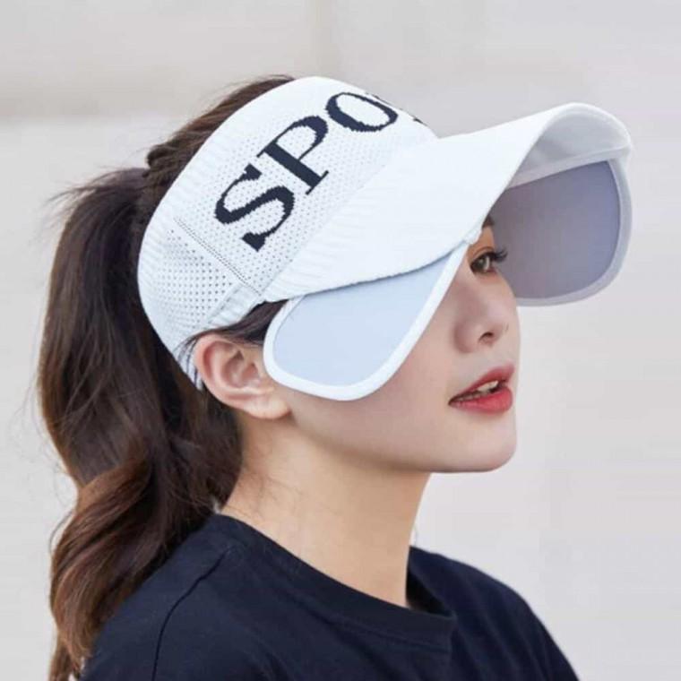 여성 스포츠 썬캡 화이트