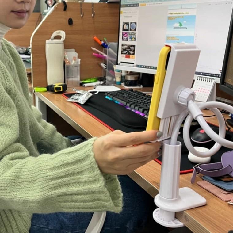 태블릿거치대 화이트 누워서핸드폰거치대 핸드폰스탠드거치대