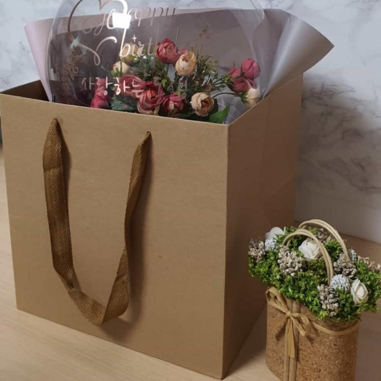 무지 정사각쇼핑백 대 선물쇼핑백 무지종이쇼핑백