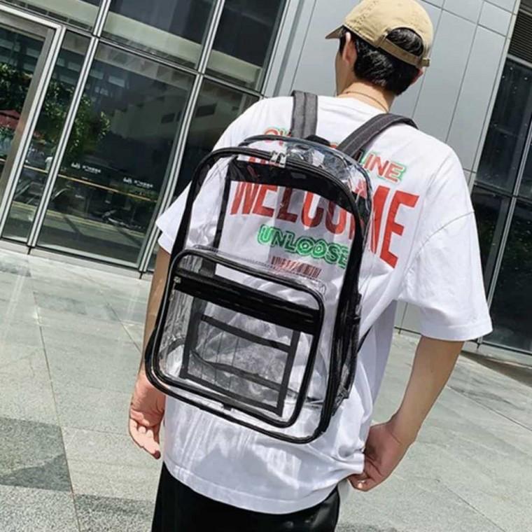 투명 백팩 블랙