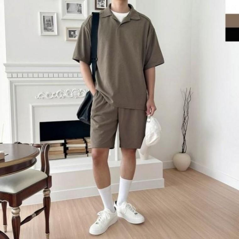 데일리 ACC 반바지 반팔 세트 여름 카라넥