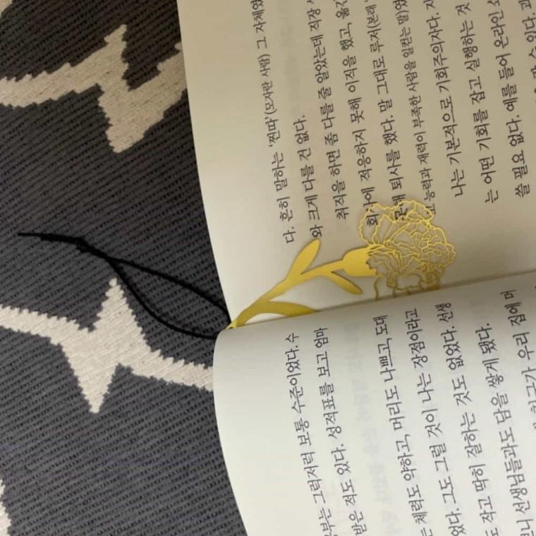 금속책갈피 카네이션 골드 전통책갈피 금책갈피