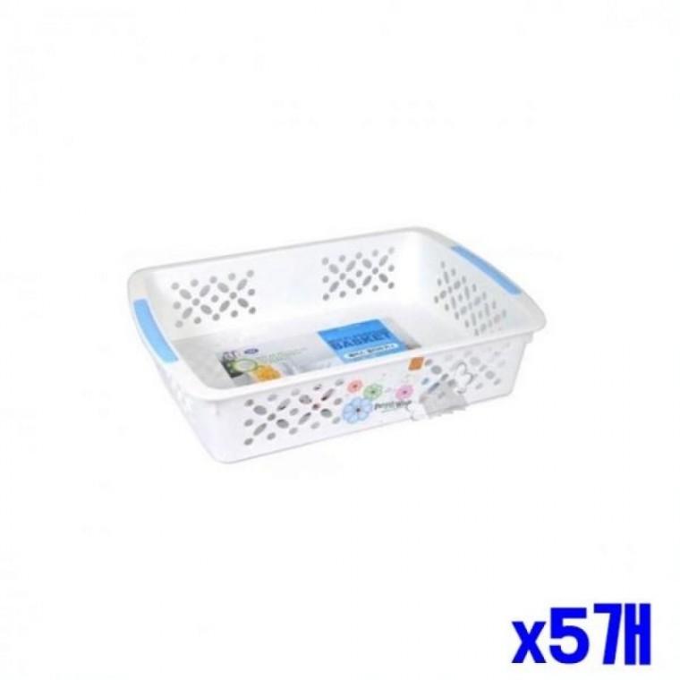 화이트 멀티 바구니 24.5x37x7.5cm x5개 수납바스켓