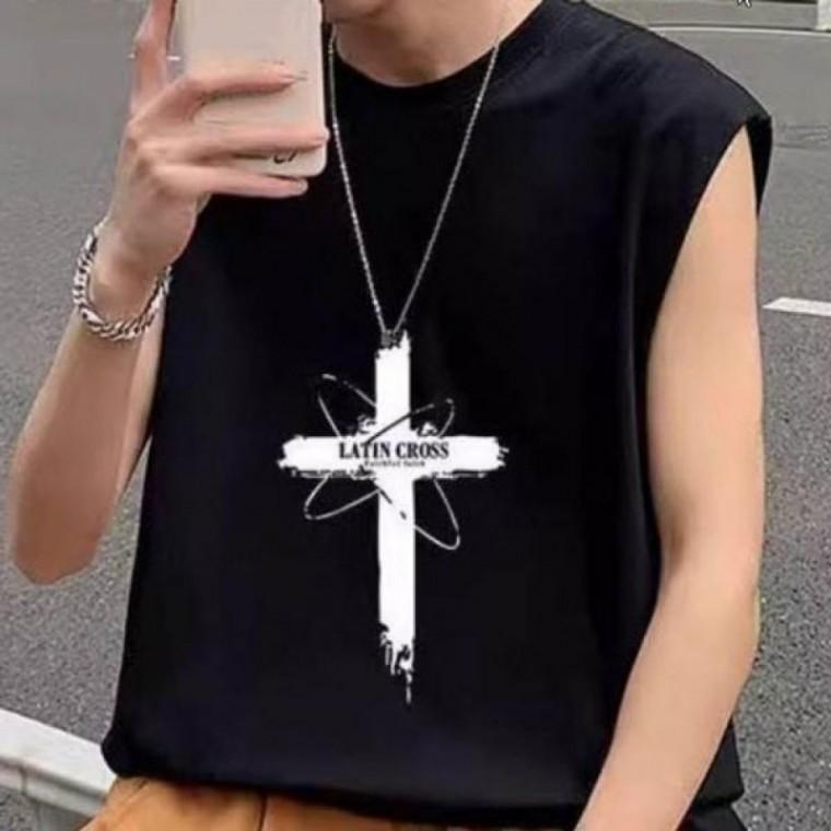 여름 레이어드 프린팅 스트릿 힙합 피트니스 운동 남친룩 데일리 바캉스 민소매 나시 코튼