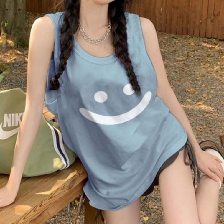 여성 여름 시원한 순면 소재 민소매 루즈핏 나시 면 티셔츠 나시티 캐주얼 이너웨어 홈웨어