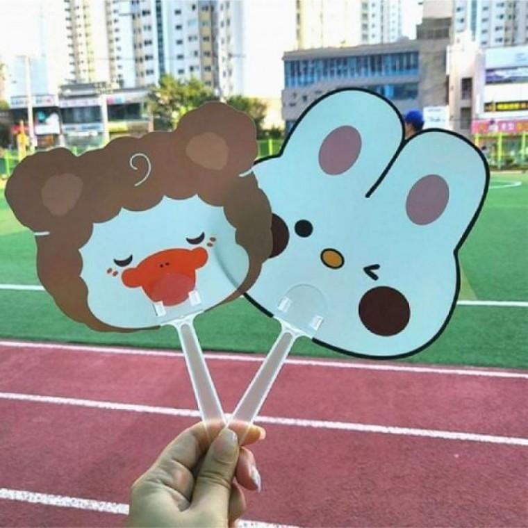 동물 모양 휴대용 여름 부채
