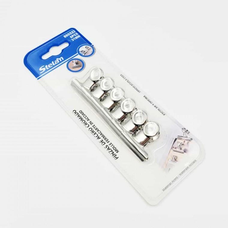 스틸 집게 31mm 6개