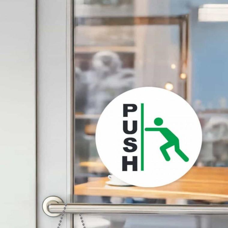 출입문 안내 스티커 PUSH