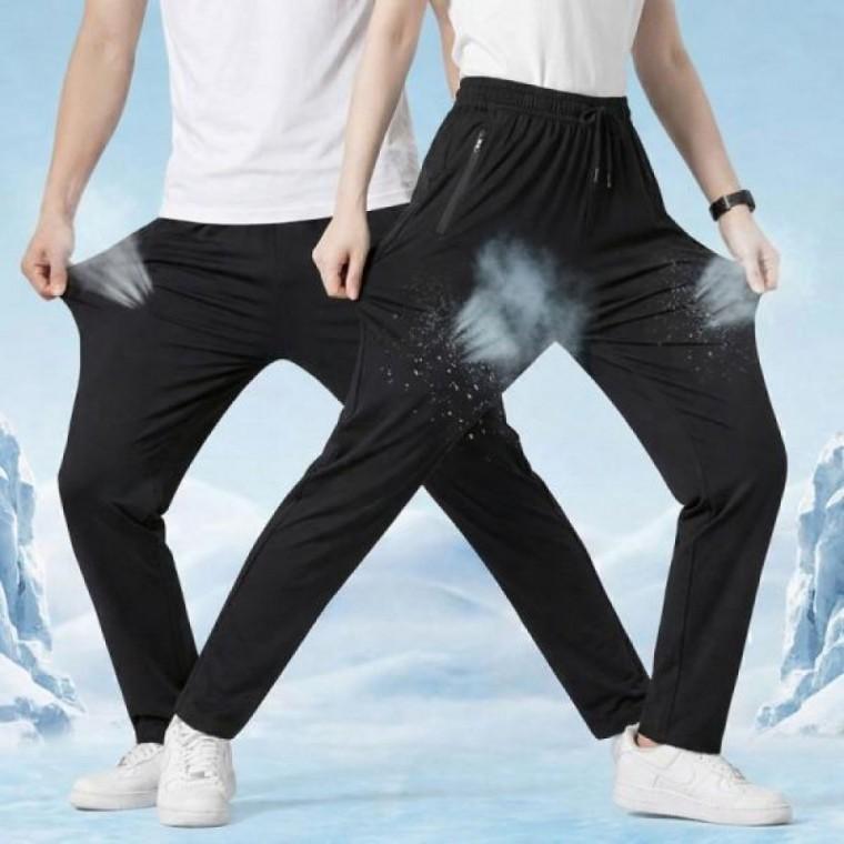 여름 쿨 밴딩 여자 스판 냉감팬츠 남자 바지 여성 일자