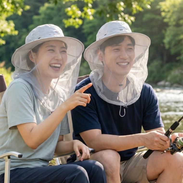 야외용 벌레차단 방충망 모자 얼굴 보호 모기 차단 안전모